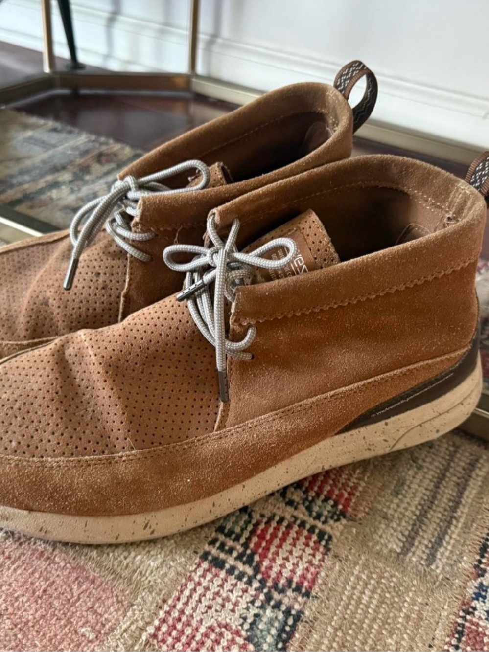 Wesc Men's Brown Suede Chukka Boots with Light Gray Laces